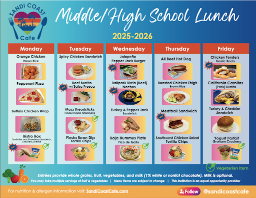LJHS New Lunch Menu